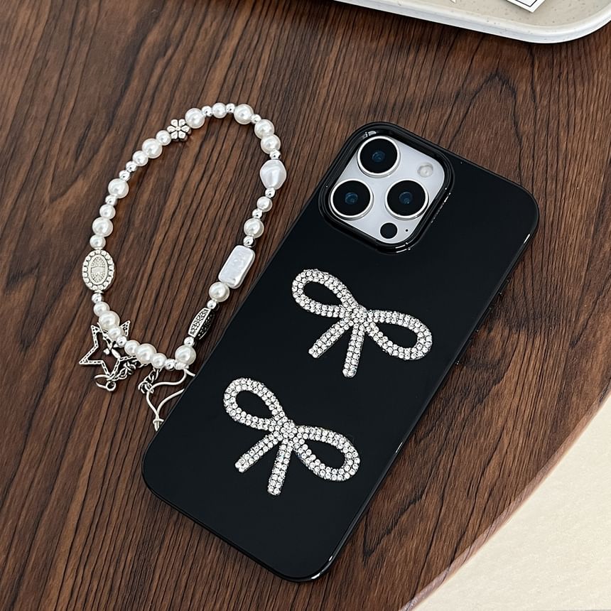 Rhinestone Phone Case Bow