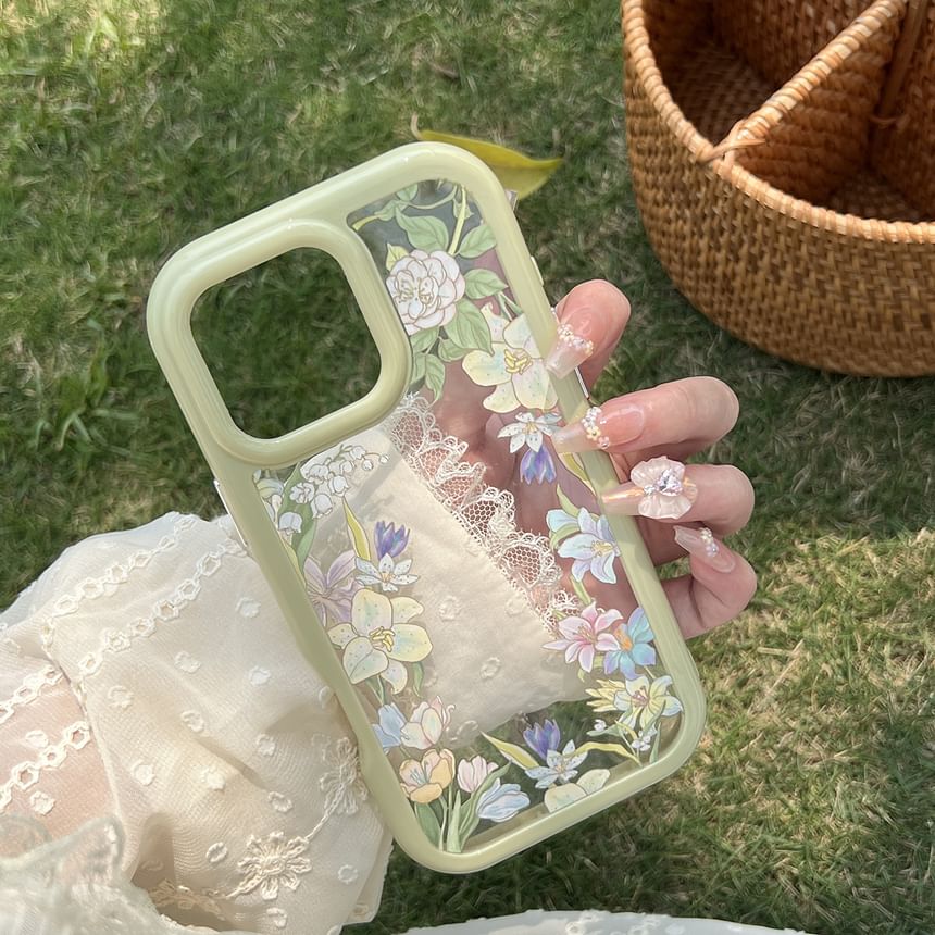 Transparent Phone Case Floral