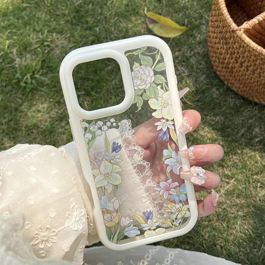 Transparent Phone Case Floral