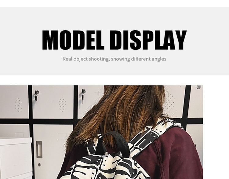 Sample Rabbit Print Multi-Pocket Backpack