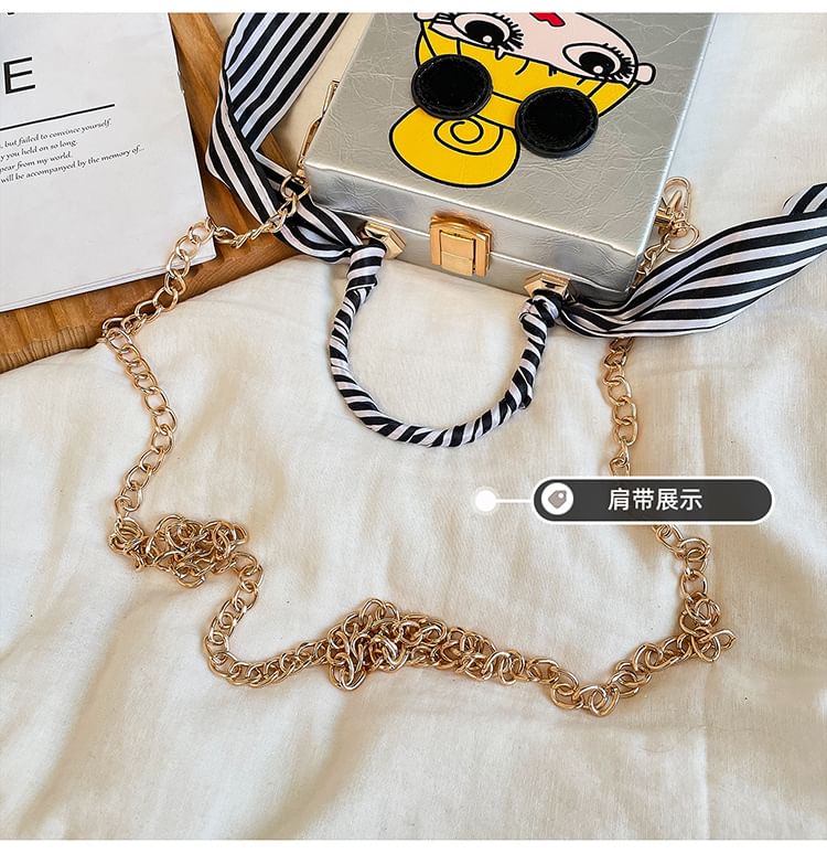 Sample Cartoon Print Chain Strap Crossbody Bag