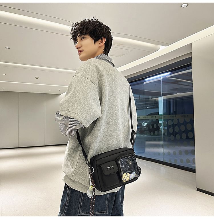 SampleSet: Lettering Multi-Pocket Crossbody Bag + Badge