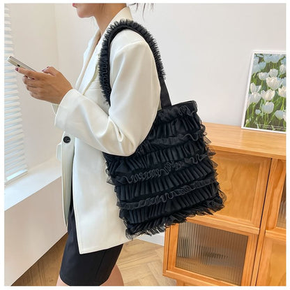 Sample Plain Ruffle Shopper Bag