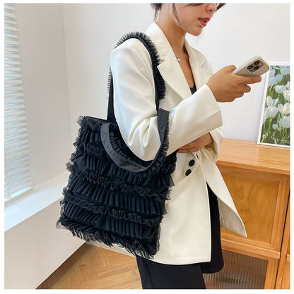 Sample Plain Ruffle Shopper Bag