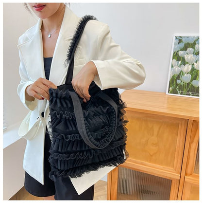 Sample Plain Ruffle Shopper Bag