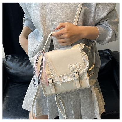 Sample Lace Trim Bow Flap Backpack