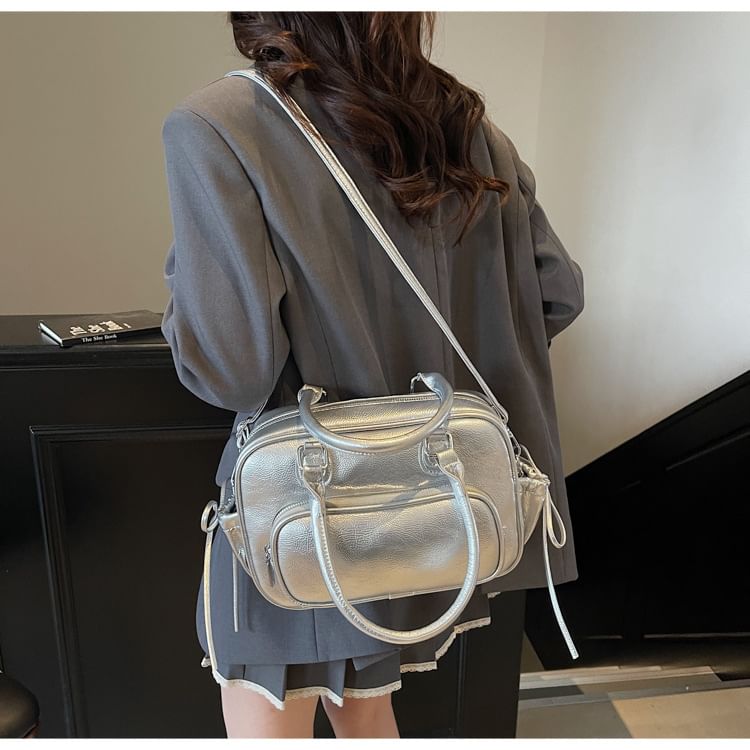 Sample Multi-Way Faux Leather Multi-Pocket Backpack