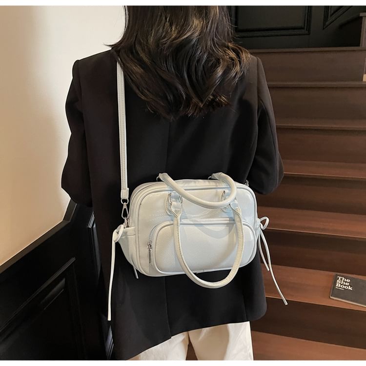 Sample Multi-Way Faux Leather Multi-Pocket Backpack