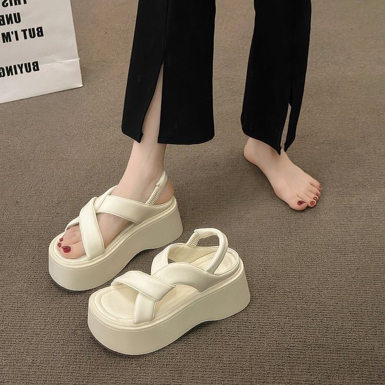 Slingback Sandals Platform Plain