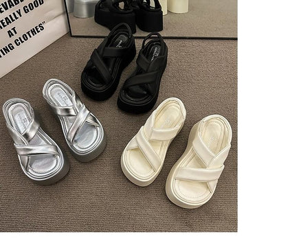 Slingback Sandals Platform Plain