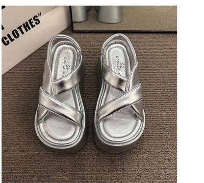 Slingback Sandals Platform Plain
