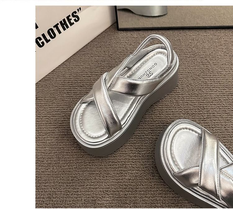 Slingback Sandals Platform Plain