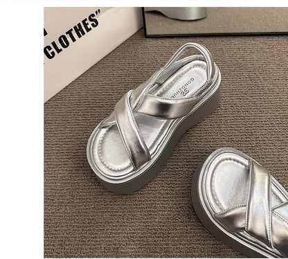 Slingback Sandals Platform Plain