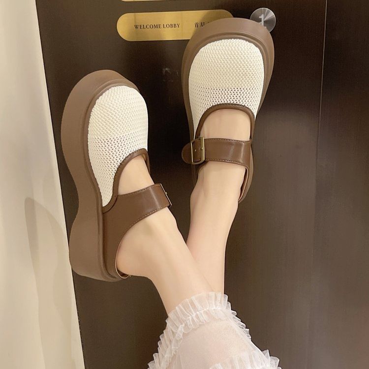 Platform Jane Mesh Mary Mules