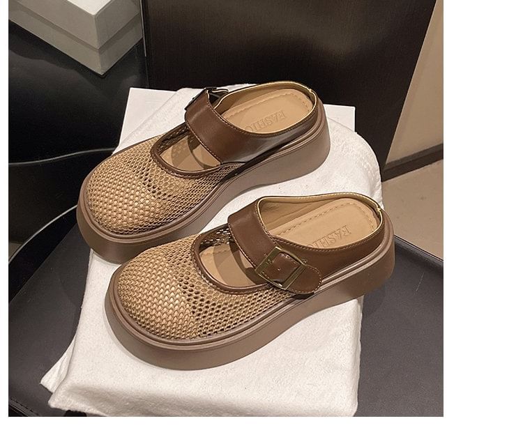 Platform Jane Mesh Mary Mules