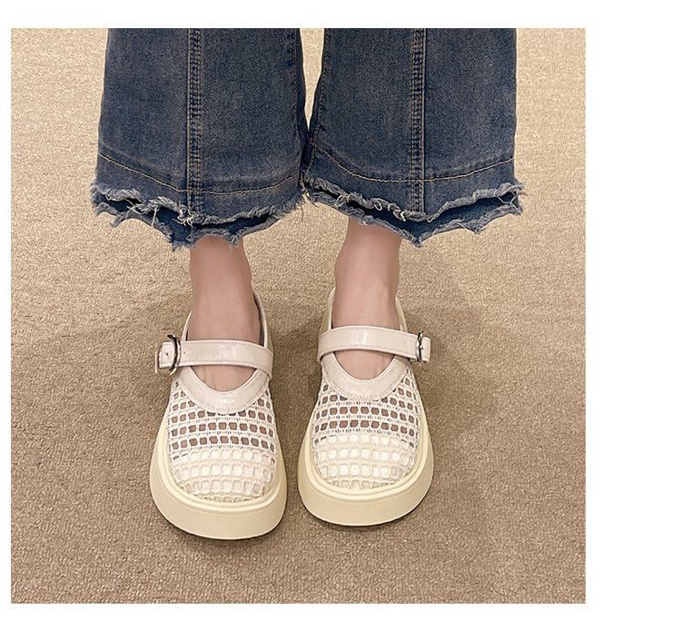 Cutout Mary Jane Mules Platform