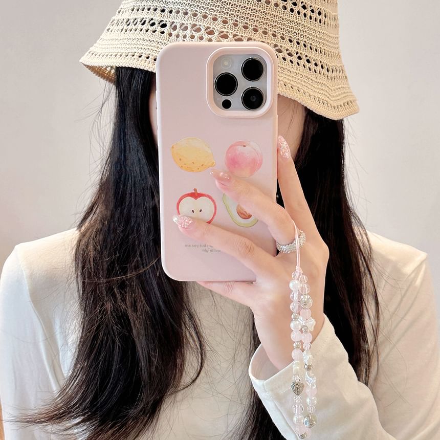 Fruit Phone Bead Case Strap Set Print /