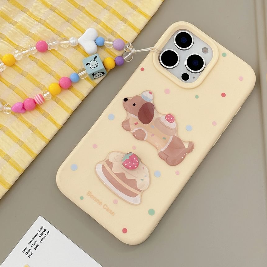 Print Bead Case Phone Strap / Dog Set