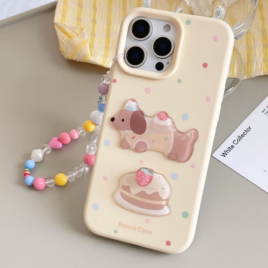 Print Bead Case Phone Strap / Dog Set