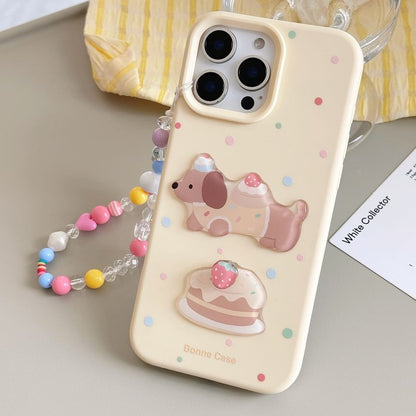 Print Bead Case Phone Strap / Dog Set