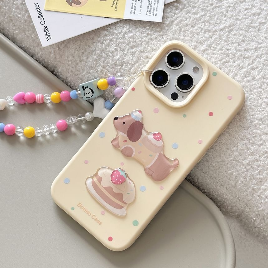 Print Bead Case Phone Strap / Dog Set
