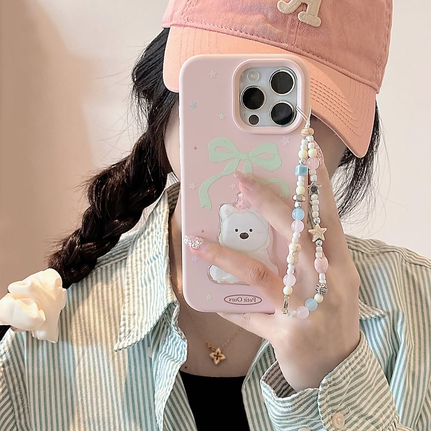Strap Print Case / Bead Phone Set Dog
