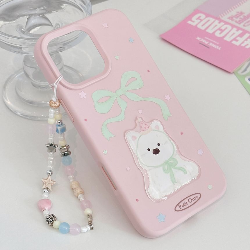 Strap Print Case / Bead Phone Set Dog