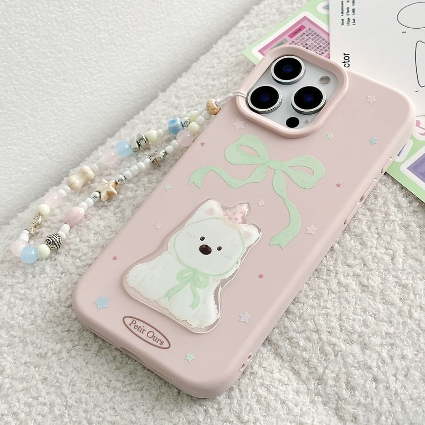 Strap Print Case / Bead Phone Set Dog