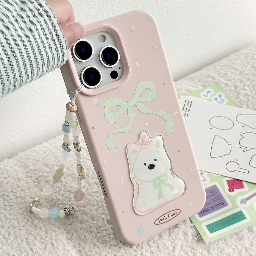 Strap Print Case / Bead Phone Set Dog