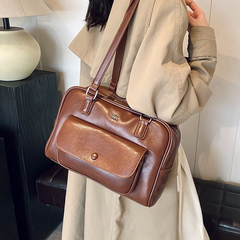 Leather Carryall Bag Faux