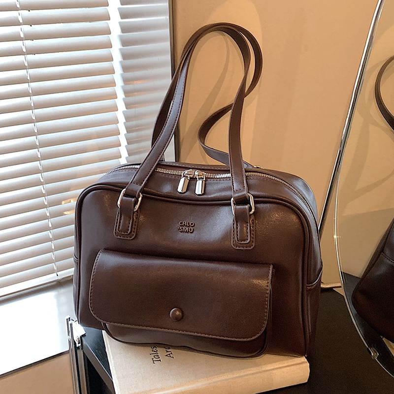 Leather Carryall Bag Faux