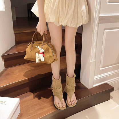 Flop Short Boots Buckled Flip