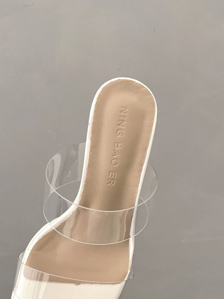 PVC Heel Sandals Slide Block Band