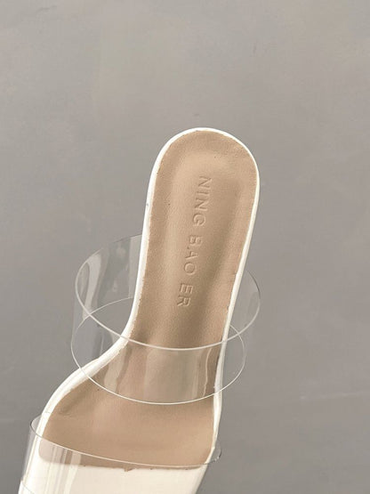PVC Heel Sandals Slide Block Band