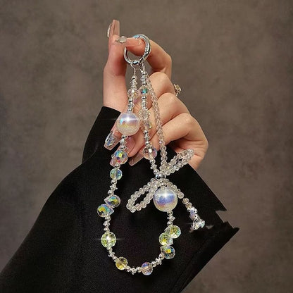 Wrist Crystal Bow Faux Strap Beaded Phone