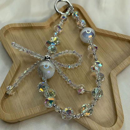 Wrist Crystal Bow Faux Strap Beaded Phone