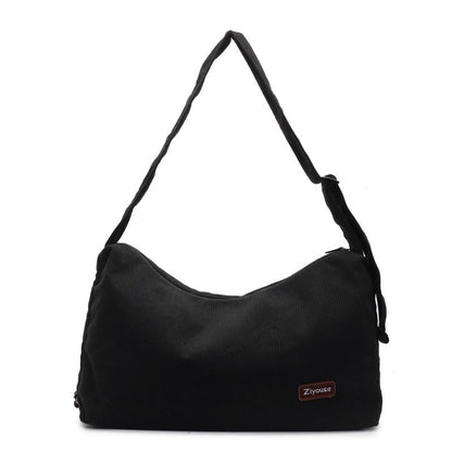 Striped Shoulder Corduroy Bag