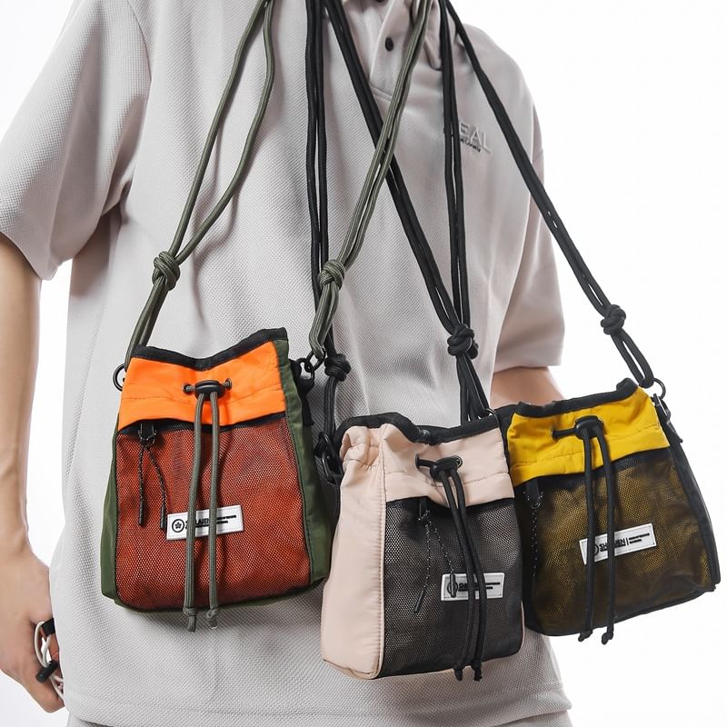 Color Bag Crossbody Block Drawstring