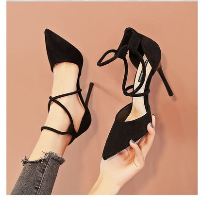 Pointed Pumps Strapped Toe Stiletto