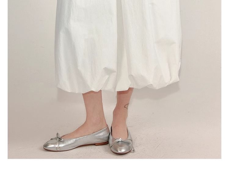 Plain Elastic Midi Skirt Paperbag Waist