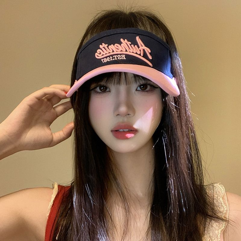 Wholesale Sample Lettering Embroidered Two-Tone Sun Visor