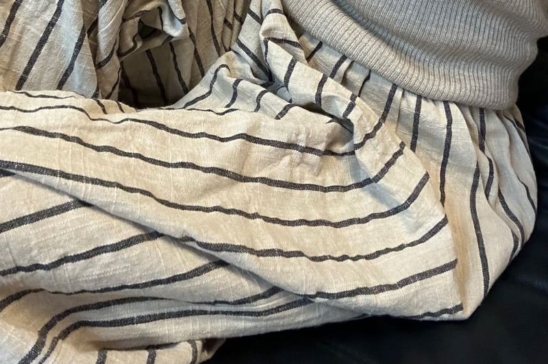 Wide High Plain Waist Leg Striped Pants