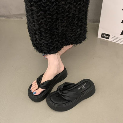 Ruched Platform Flip-Flops