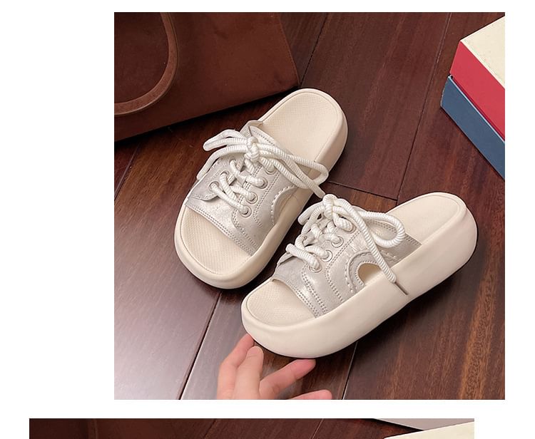 Lace-Up Sandals Platform Slide