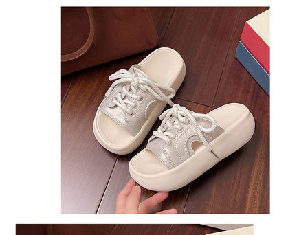 Lace-Up Sandals Platform Slide