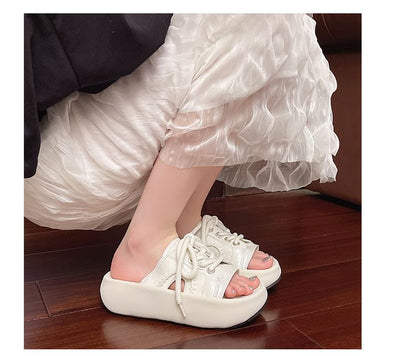 Lace-Up Sandals Platform Slide
