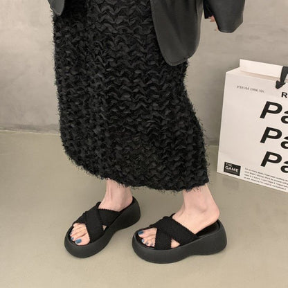 Sandals Cross Platform Slide Strap