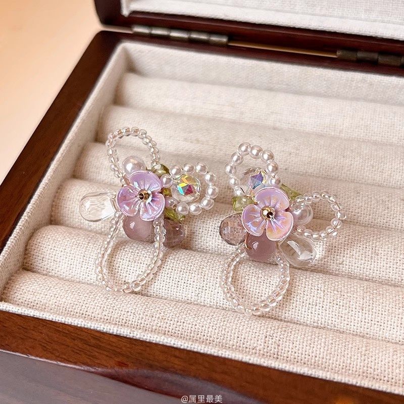 Floral Beaded Stud Earring