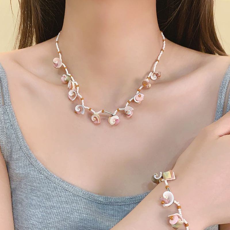 / Bracelet Necklace Shell Bead