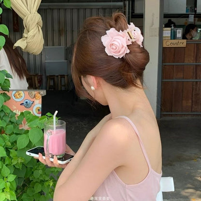 Flower Hair Claw Fabric